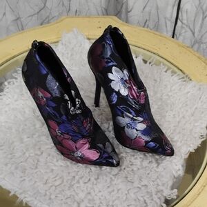 Floral Stiletto Ankle Boots